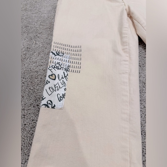 DG2 Diane Gilman Blue Jeans Embroidered Patchwork 10P, High-Rise Crop HSN - Picture 3 of 8